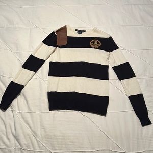 Ralph Lauren Sport Sweater Women’s Blue & White Striped medium CLASSIC